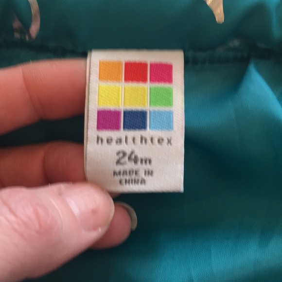 Healthtex Girls Turquoise Vest Silver Hearts 24 mo - Picture 3 of 6